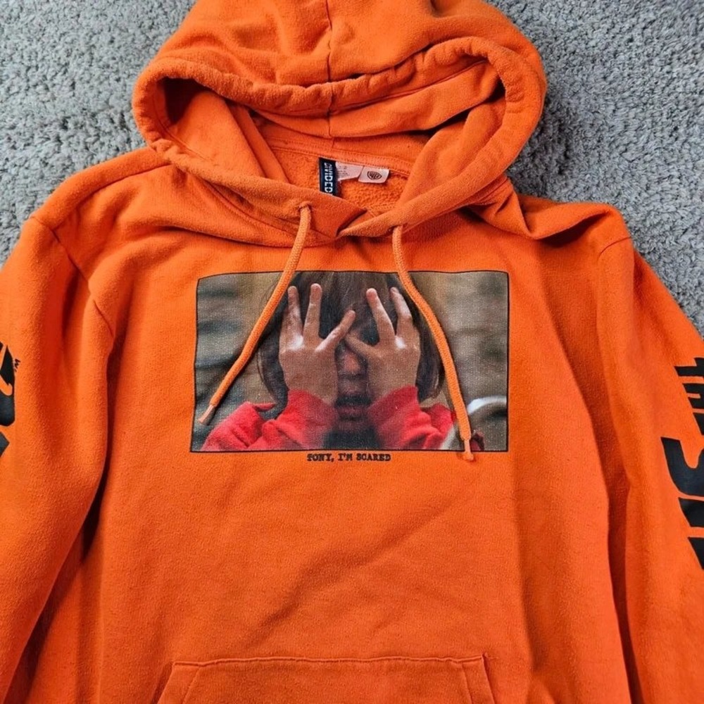 H&M Divided The Shining Orange Horror Movie Graphic Hoodie Mens Medium